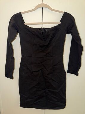 Black Off-Shoulder Long Sleeve Bodycon Dress